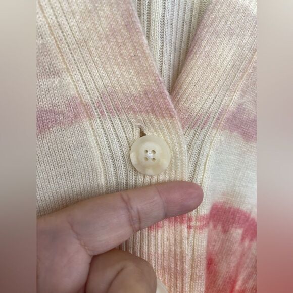 Allsaints Marea Tie Dye Cardigan Sweater Merino Wool Rainbow Cream New M - Picture 8 of 17